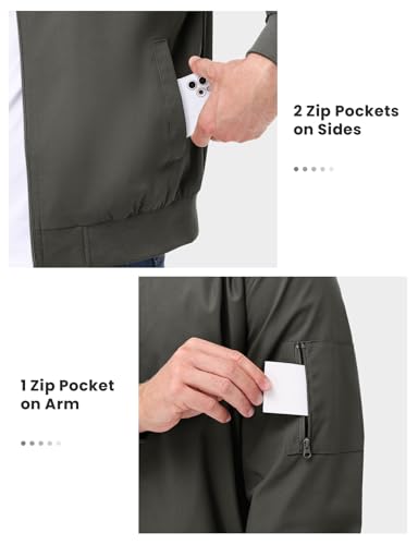 Image of TBMPOY Mens Lightweight Jackets Light Windbreaker Full Zip Casual Work Jacket Golf Business Fall Track Coat with Pockets