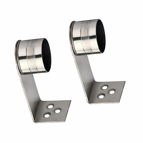 Image of GHAR DWAR L Shape Stainless Steel Wall Mount Concealed Long Band Curtain Rod & Ceiling Holder Brackets for Door and Windows Heavy Duty Holder Bracket Silver (2 inch Silver, Pack of 1 Pair)
