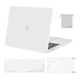 MOSISO Compatible with MacBook Pro 13 inch Case M2 2026 2025 2024 2023 2022-2016 A2338 M1 A2251 A2289 A2159 A1989 A1708 A1706,Plastic Hard Shell&Keyboard Cover&Screen Film&Storage Bag, White