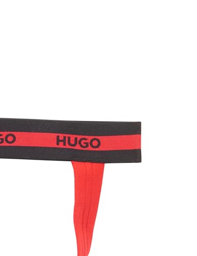 HUGO Herren Planet Three Pack Jock Strap Tiefschutz, Schwarz/Rot/Weiß, Large