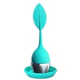 Turquoise FUGAMI Silicone Loose Leaf Tea Infuser with Resting Plate