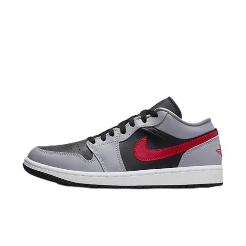NIKE Air Jordan 1 Low Women's Shoes (FZ4183-002, Cement Grey/Black/White/Fire Red) Size 5