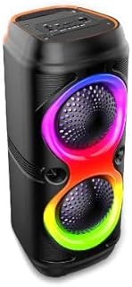 مكبر صوت بلوتوث بتقنية ار جي بي للألعاب محمول ولاسلكي مع دعم USB وشريحة Micro SD راديو اف ام وAUX بجودة صوت عالية وطاقة قوية وإضاءة ديناميكية مدمجة (jl-4411)