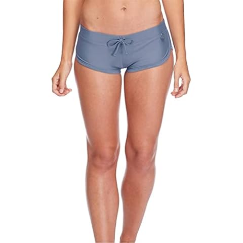 Body Glove Women's Sidekick Sporty Bikini Bottom Swimsuit Short, Storm, Large Cover