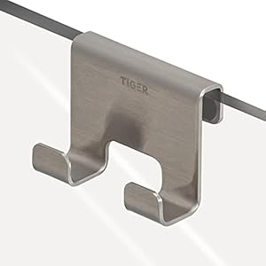 Tiger Caddy handdoekhaak, geborsteld roestvrij staal, BxHxD: 7 x 5 x 3,5 cm