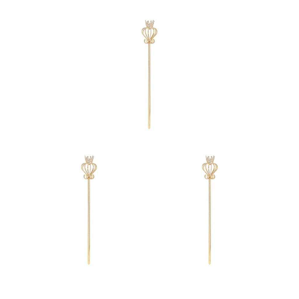 Set di 3 bacchette a forma di scettro per festival, scintillanti regali creativi in acciaio, decorazione per matrimoni, Glod