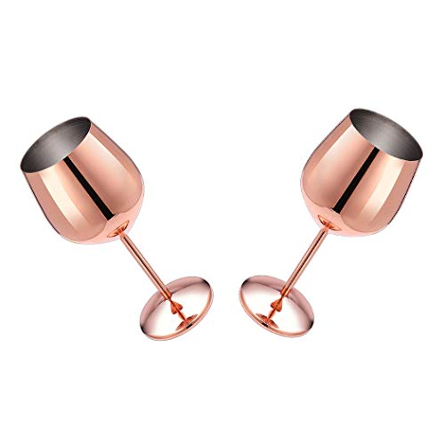 Copo de Vinho de Aço Inoxidável da Outgeek, Copo de Copo de Vinho, Rose Gold