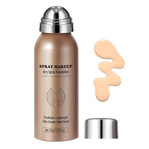 Base de maquillaje con aerógrafo, 70 ml, crema de cobertura alta, maquillaje en aerosol, para fiestas, viajes, bodas, eventos, mujeres