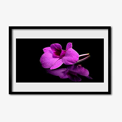 Photo murale salon fleurs 60x40cm avec cadre MDF pour décoration chambre cuisine