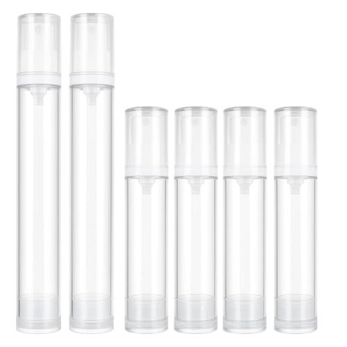 6 Pcsbote Airless Dispensador De Bomba, Travel Bottles, Crema Airless (4x10ml + 2x15ml), Aplicador Crema Solar Rellenable, Botes Viaje Cosméticos, Botella De Presión De Vacío Para Viajes Accesorios