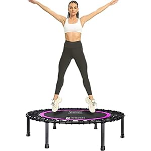 DARCHEN 350lbs Rebounder Mini Trampoline for Adult, Indoor Small Trampoline for Exercise Workout Fitness, Upgrade Design Bungee Trampoline for Safer Quieter Bounce [40 Inches]