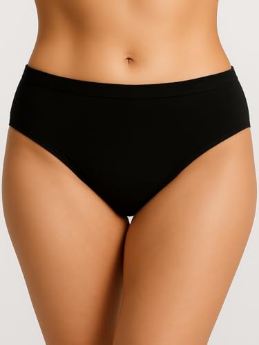 Image of Women's Soft Cotton Mid-Rise Bikini Briefs | Pack of 2 | Seamless Feel | Stretchable & Breathable Everyday Underwear | Comfortable Fit