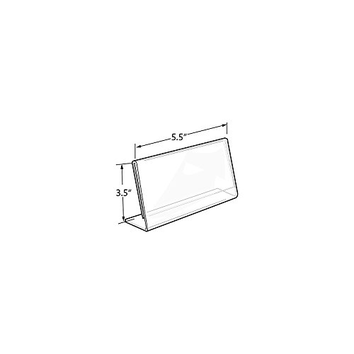 Azar Displays 112759 5.5" W X 3.5" H Horizontal L-Shaped Sign Holder -10Pk #TOP2