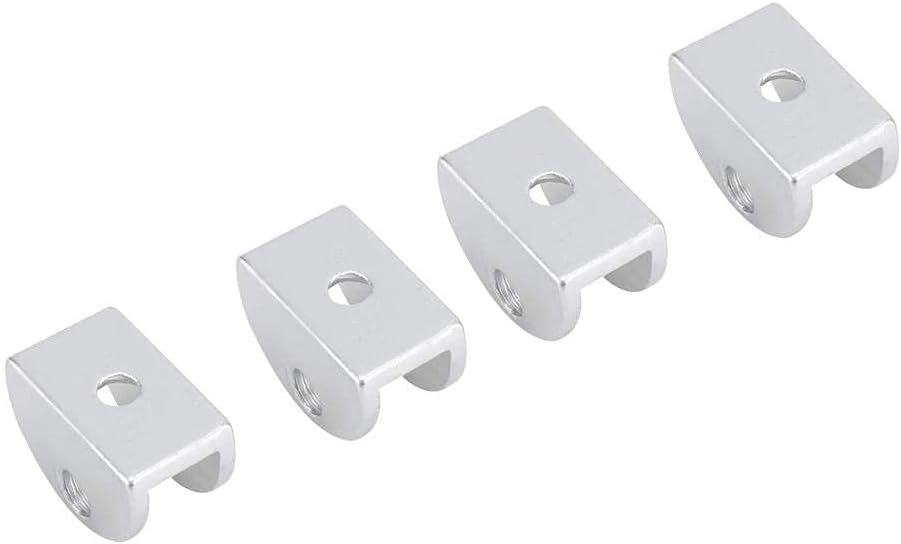 Pack of 4 Half Round Glass Clip Clamp Bracket Holder Fixing Clip Shelf Support for Window Corner Furniture Hardware Aluminum(5mm-8mm)