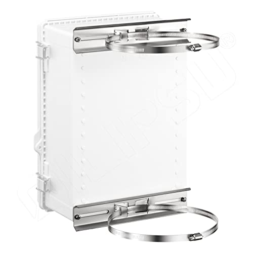 Qilipsu Pole Mounting Kits, 304 Stainless 250X48Mm Brackets With Adjustable 50-200Mm Clamp For Outdoor Waterproof Junction Box, Plastic Electrical Enclosure Project Box (9.8"X1.9") #TOP1