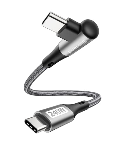 Silkland USB C auf USB C Kabel Kurz 30CM Winkel 240W 48V/5A, PD3.1&QC4.0+ Ladekabel 90 Grad f&uuml;r Android Auto, iPhone 17 16 15/Pro Max, Samsung S25 Ultra S23 S21, MacBook Pro/Air, iPad Pro/Mini, Pixel