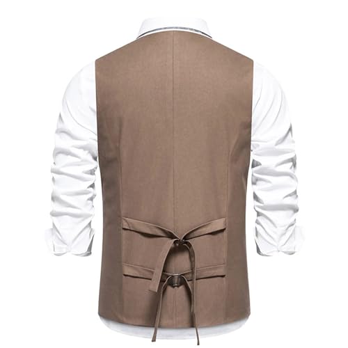 Men's Casual Single-Breasted Suit Vest – Formal Waistcoat For Wedding & Party3