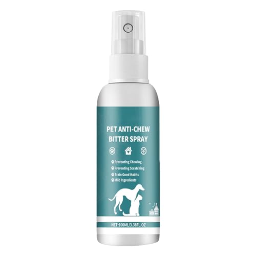 犬用バイトなしスプレー、犬用苦いスプレー | 犬用100ml アンチチュービタースプレー,猫や犬がソファを引っ掻いたり噛んだりするのを防ぐペット矯正咀嚼スプレー ペットの行動矯正スプレー 犬と子犬用のペットトレーニングスプレー。屋内外で使用でき、家具を保護