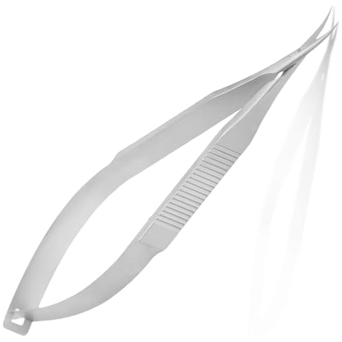 Extra Fine Curved Cuticle Scissors | Stainless Steel with Superior Rebound Feel | Ideal for Eyebrows Eyelashes and Dry Skin Care | Featuring Fine Pointed Tips for Precise Detailing