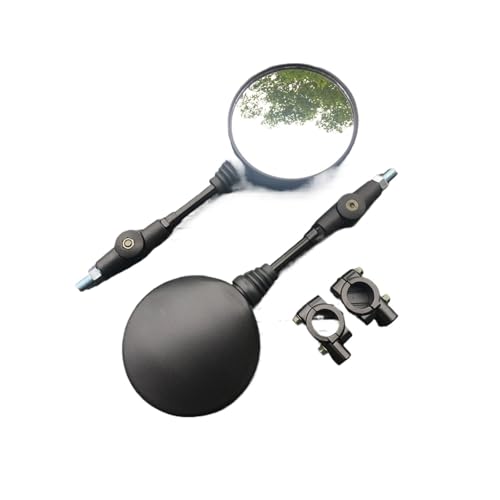 Espejo retrovisor de 10mm para motocicleta manillar universal negro redondo plegable