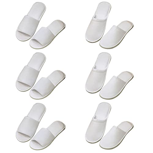 Teceyfeet 6 Paare Einwegslipper , 29*11cm Gästeschuhe Pantoffeln Hausschuhe Rutschfeste Gästepantoffeln ,Hotelslipper Frottierslipper für Damen, Herren Cover