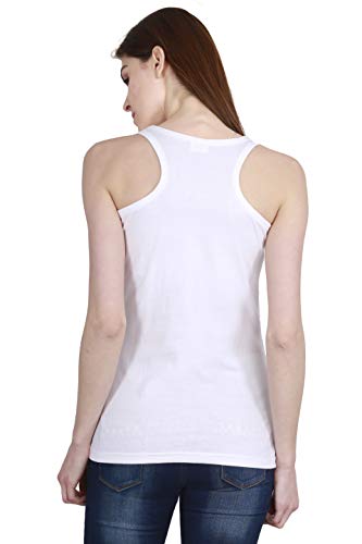 Image of FLEXIMAA Women's Cotton Plain Round Neck Sleeveless T-Shirt