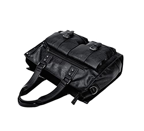Men's Casual Briefcase Crossbody Retro Business Bag Large Capacity Handbags Black