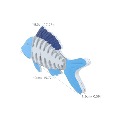 Poisson en bois suspendu décoration murale pour maison bord de mer - 2