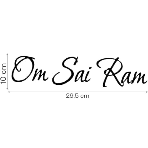 Image of KREEPO Pack of 2 Om Sai Ram Religious Self-Adhesive Vinyl Car Decal Sticker for Exterior Use| Dashboard| Windshield (Black)