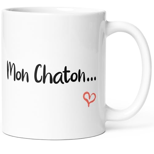 Luigi Collection Mug Humour Mon Chaton Tasse Message drôle Amour. Idée Cadeau Original pour Ami Couple Amoureux Collègue Frère Mari Homme Fiancé Copain...