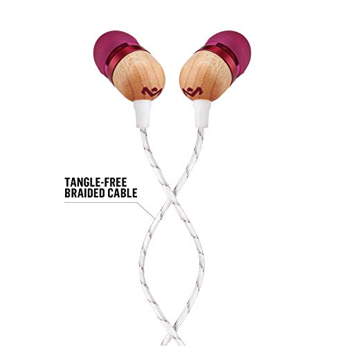 Image of House of Marley, Smile Jamaica Wired In-Ear Headphones - In-line Microphone with 1-Button Remote, Noise Isolating, Durable, Tangle Free Cable, EM-JE041-PU Purple