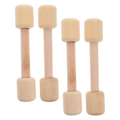 Abaodam 4 Uds Kit De Mancuernas De Madera Para Niños Juguetes Para Chico Juguetes Pesas Juguetes Deportivos Pesas Para Chico Mancuernas De Entrenamiento Color Beige
