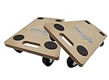 2x HMH-Shop Rollbrett (LxBxH) 58cm x 30cm x 12cm Transportroller MDF Möbelroller Möbelhund Roller bis 200 kg Transportbrett Helfer Umzugshelfer Möbelroller 1,8cm Brettdicke