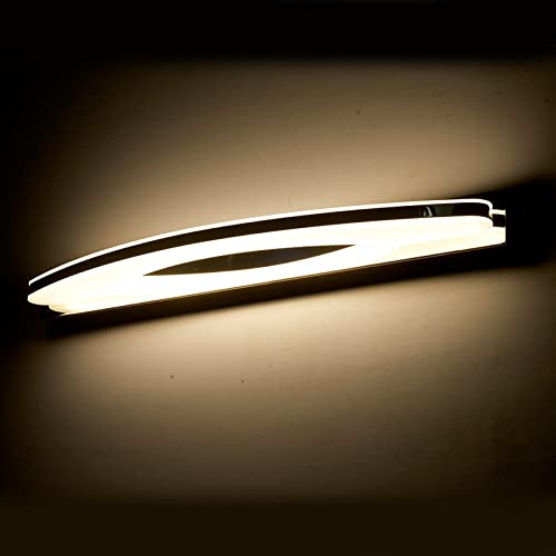 Lámpara de espejo de baño LED moderna aplique pared acero inoxidable 5