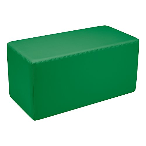 Image of Sprogs 18 inch H Structured Rectangle Stool -Flexible Modular Collaborative Soft Seating for Office, Home, Lounge and School Classrooms with Durable Frame -Green