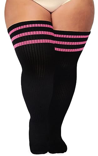 Plus Size Thigh High Socks for Women Thick Thighs Cotton Knit Extra Long Over the Knee Leg Warmer