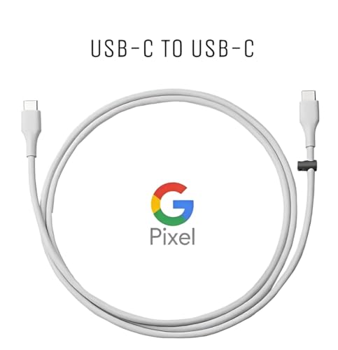 Image of Google Original Type C to Type C Mobile Data Charging Cable for Pixel 8 Pro /8 /8A /7 Pro /7 /7A /6 Pro /6 /6A /5 /ChromeBook Laptop /Buds /and Other USB C Device Support for Nothing Phone 2 /1, 30Watt- White