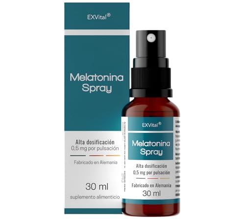 Spray de melatonina con extracto de lavanda y vitamina B6 – 0,5 mg de melatonina líquida por pulverización, hormona natural del sueño, frasco de 30 ml con EFECTO INMEDIATO – hecho en Alemania