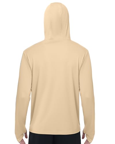 Image of FISHEAL Men's Performance Fishing Hoodie Shirt - UPF 50+ UV Sun Protection Long Sleeve Shirts with Mesh Face Mask