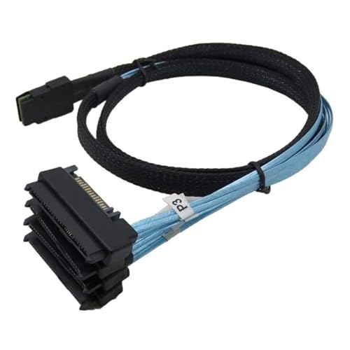 Cable SFF-8087 a 4 SFF-8482 SATA 1.0M miniatura 5