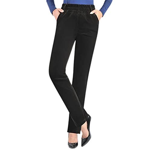 Pantalons d'hiver en polaire pour femme avec taille élastique offrant isolation et confort