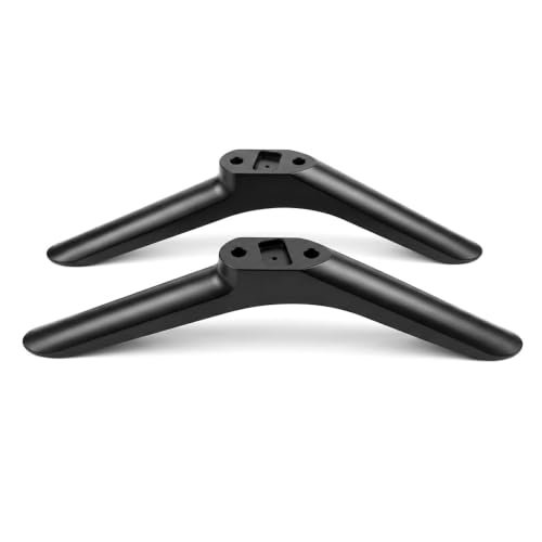 Image of TV Stand Legs for 32 Inch TV, 1 Pair Black Plastic Replacement TV Feet, 19 x 5 cm, Tabletop Television Base with 4 Screws, Sturdy Support, Individually Packed