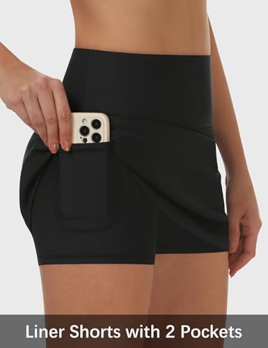 LouKeith High Waisted Swim Skirt Built-in Shorts Tummy Control Tankini Swimsuits Bathing Suit Bottoms for Women with Pockets3