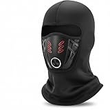 2026 Upgraded Balaclava Ski Face Mask, Winter Windproof Warm Mask, Winter Rider Face Mask, 3D Design Breathable Bandana, Thermal Fleece Lined for Skiing, Motorcycle & Cold Weather Outdoor Use(Black)