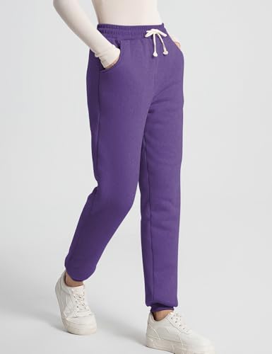 Flygo Women's Winter Warm Fleece Joggers Pants Sherpa Lined Athletic Active Sweatpants