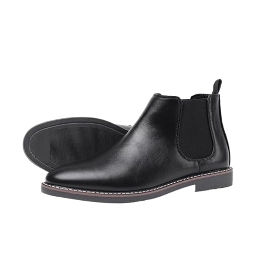 Men's Chelsea Boots Leather Casual Ankle Boots Classic Elastic Dress Boots for Men Fashion Boots