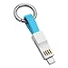 Price comparison product image Keychain Cables Portable Fast Charging Cables Short Small Contingency Charging Cord Multi Magnetic Emergency Spare Cable Data Sync Cord Compatible iOS/Android/Type C All Smartphones(Blue)