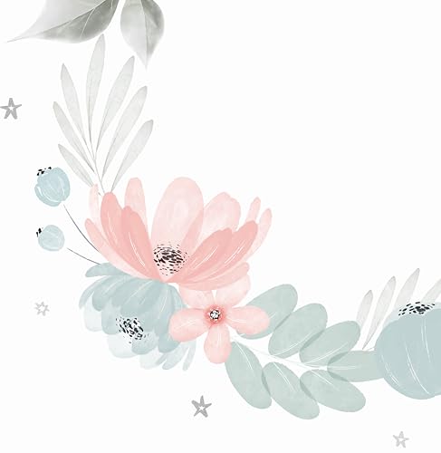 Image of Baby Monthly Milestone Blanket | 1-12 Months | Soft All-Season AC Blanket | Ideal for Newborn Boys & Girls | Perfect Growth Tracker & Photoshoot Prop with Floral Wreath | 120x90 cm