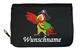 U24 Portefeuille pirate perroquet avec nom au choix