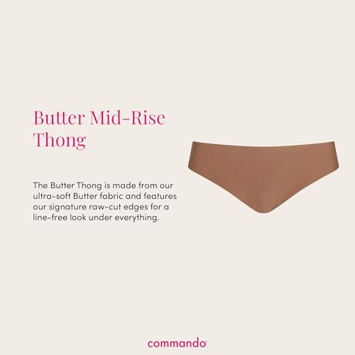 Image of commando - Butter Mid-Rise Thong | Silky Soft, No Show Thong | Comfortable Raw-Cut Edges | Machine Washable